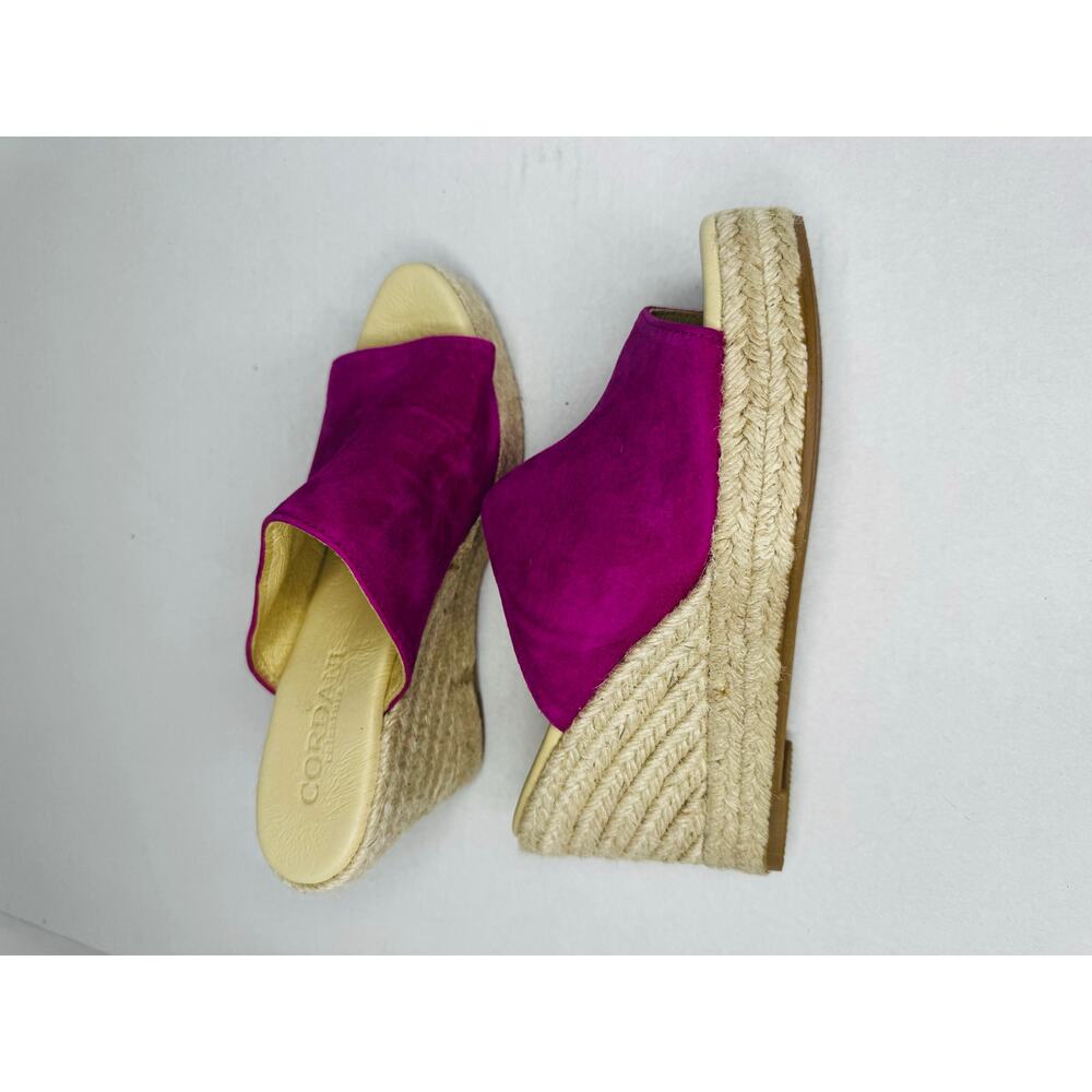 Cordani Easton Fuchsia Suede Espadrille Wedge Sandals Women’s Sz 37 - Picture 4 of 11